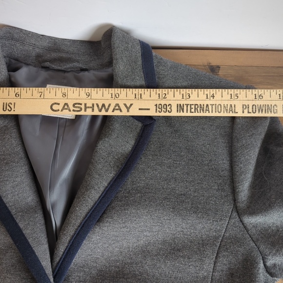 GAP Academy Heather Grey Blazer Contrast Cuff Lining - Picture 12 of 15